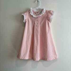 Shrimp & Grits Kids 4t Gingham print dress with lace and front pleat